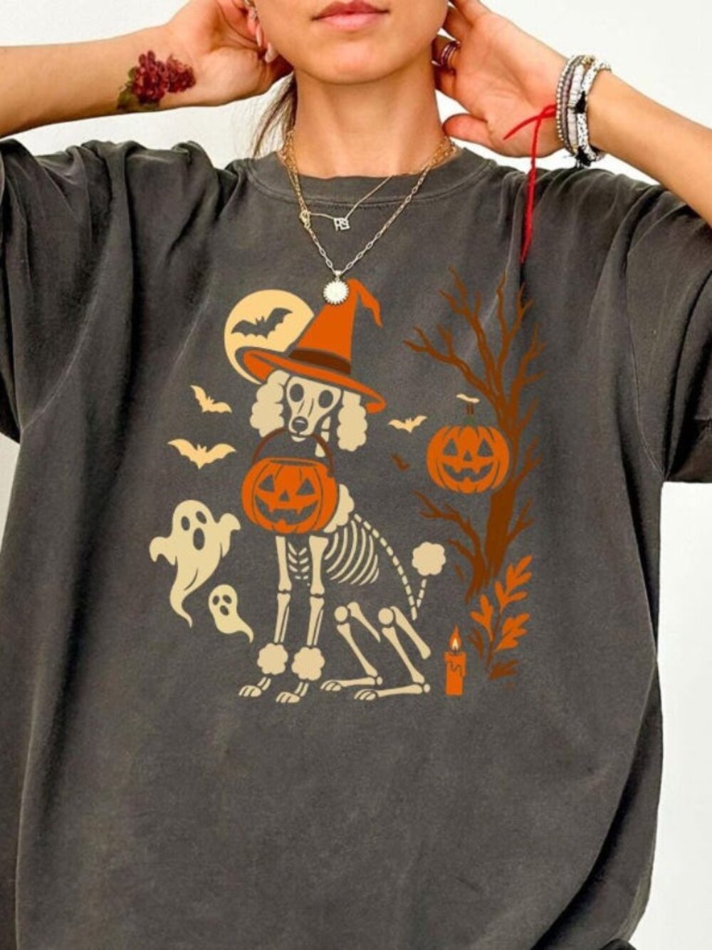 Spooky Poodle Halloween T-Shirt, Poodle Dog Shirt